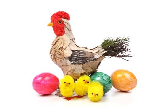 Colourful Easter concept against a white background
