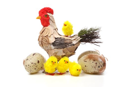 Colourful Easter concept against a white background