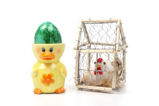 Colourful Easter concept against a white background