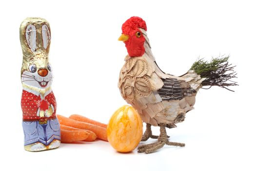 Colourful Easter concept against a white background