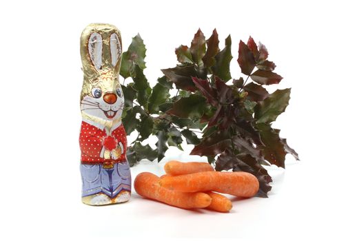 Colourful Easter concept against a white background