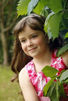 Portrait of the girl in park