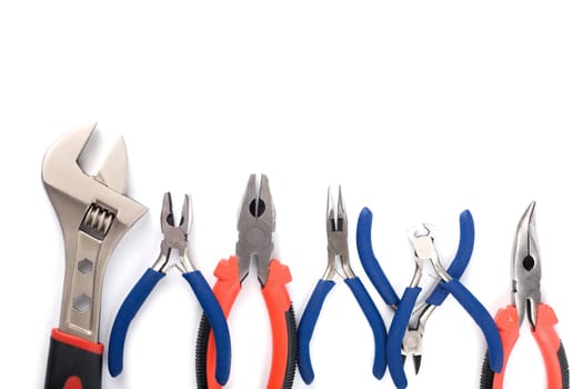 set of colorful tools isolated