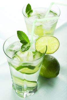 two glasses of fresh mojito
