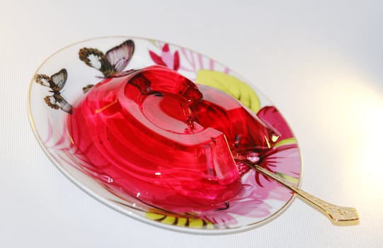 pudding on the plate on a white background