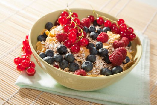 cereal and wild berries