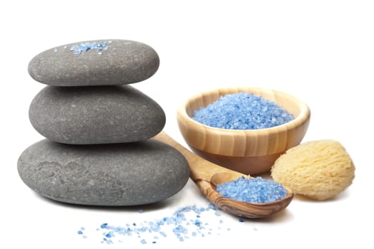 spa stones and herbal salt
