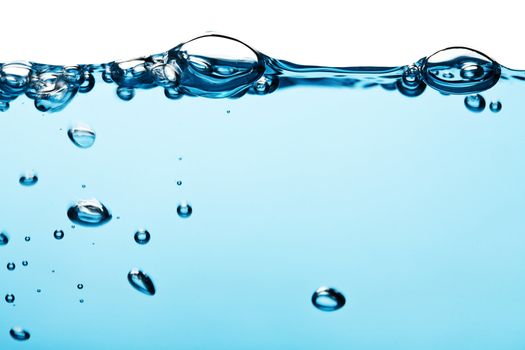 blue water bubbles isolated