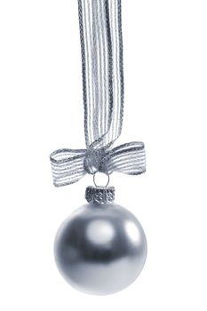 silver christmas ball isolated
