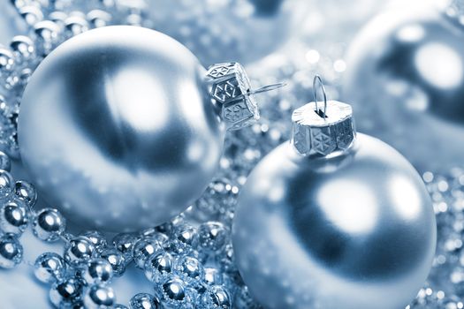 silver christmas balls