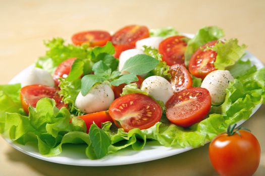 salad with tomatoes and mozzarella
