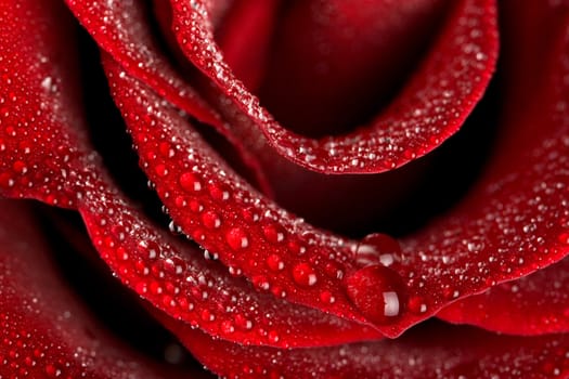 macro of wet rose