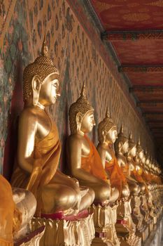 Buddha statue, Looking at the temple in Thailand.