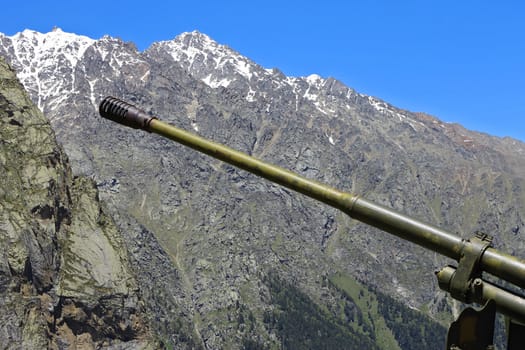 Weather gun between the mountains of North Osetia