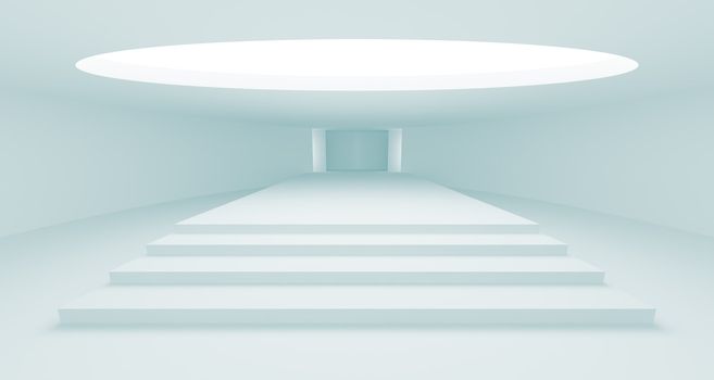 3d Illustration of Blue Podium Interior Background