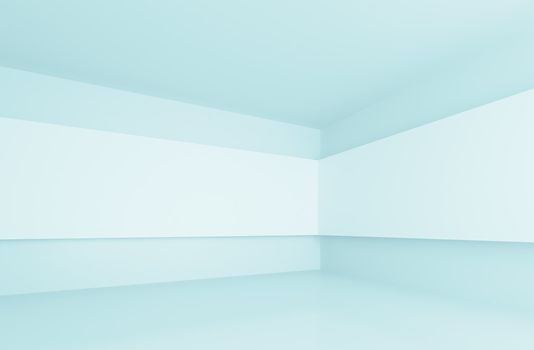 3d Illustration of Blue Gallery Interior Background