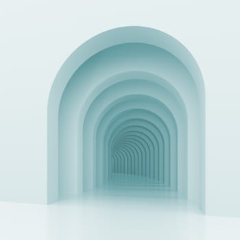 3d Illustration of Architectural Background with Arches