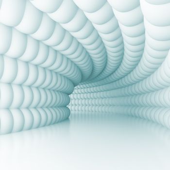 3d Illustration of White Tunnel Background or Wallpaper