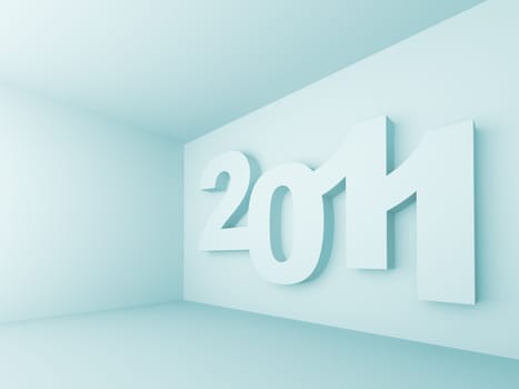 3d Illustration of Blue New Year Background