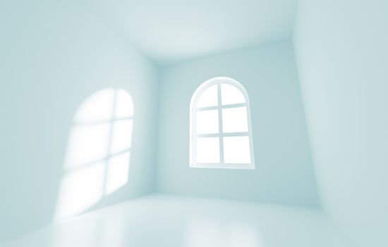 3d Illustration of Arched Window Background or Wallpaper