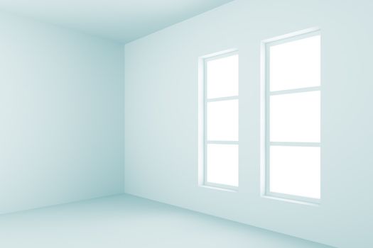 3d Illustration of Blue Abstract Interior Background