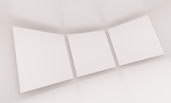 3d Illustration of White Abstract Screens Background