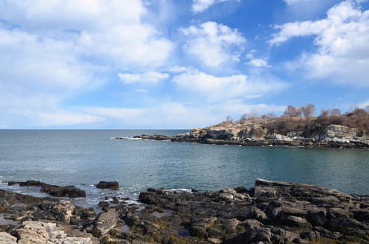 The coast of Maine in the early spring time