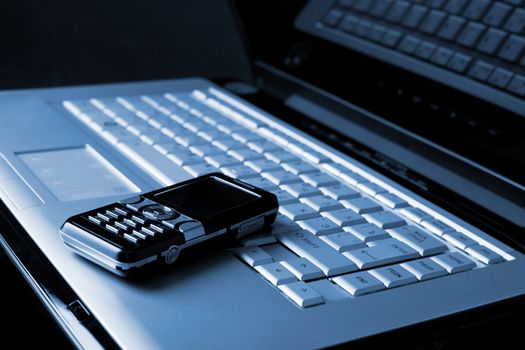 laptop and mobile phone
