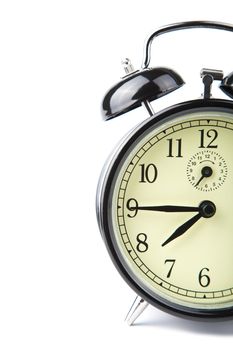 alarm clock isolated over white
