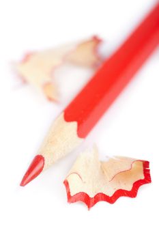 red pencil isolated 
