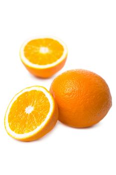 ripe oranges isolated