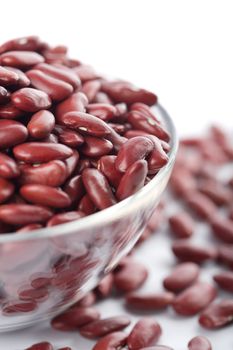 bowl with haricot bean isolated
