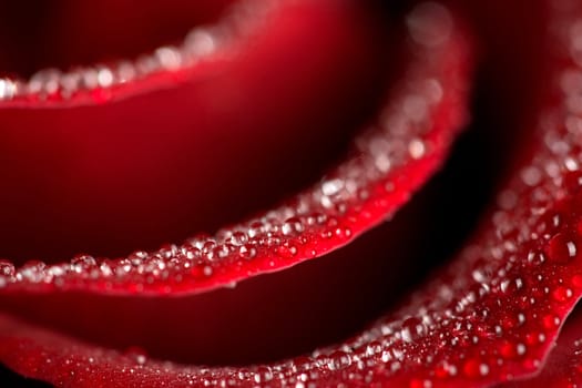 macro of wet rose