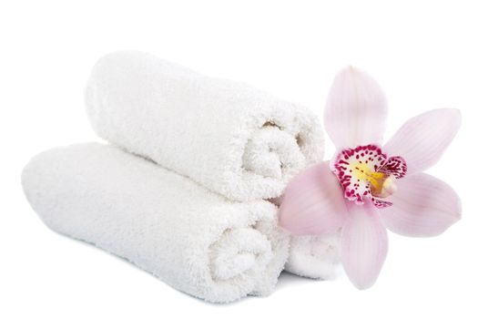 flower and towels