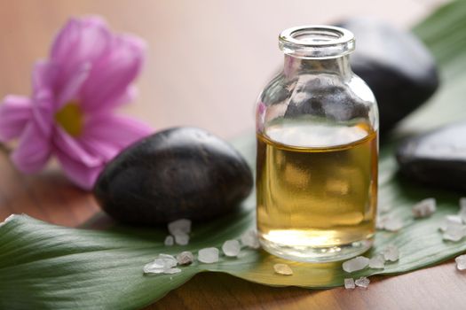 essential oil and stones