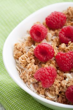 cereal with raspberries