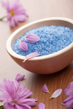 herbal salt and flowers