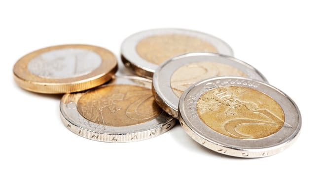 euro coins isolated