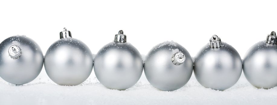 silver christmas balls isolated 