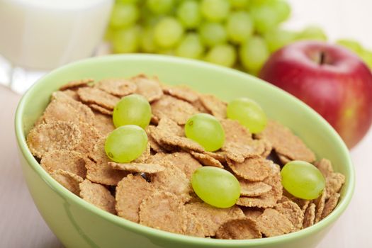 cornflakes with grapes