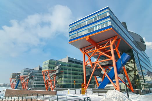 Modern office buildings in downtown Helsinki. Finland.