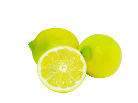 Fresh Lemons isolated over white.