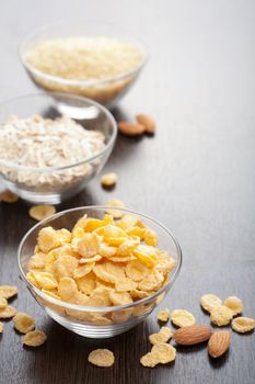 various cereals and cornflakes