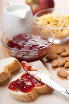 bread with jam for breakfast