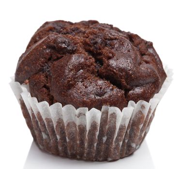 chocolate muffins isolated