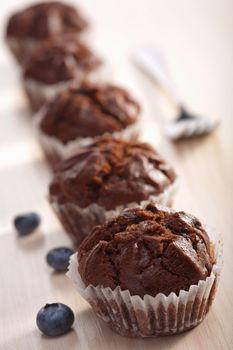 chocolate muffins with blueberry 