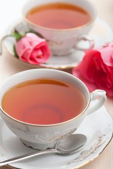 elegant tea and roses