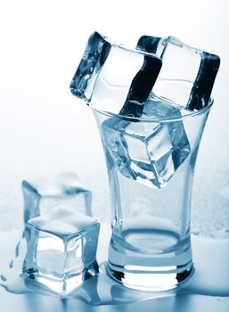 ice cubes in glass