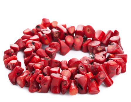 coral necklace isolated