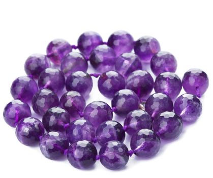 amethyst necklace isolated